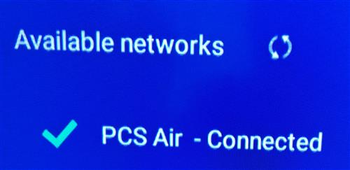 Available networks: PCS Air - Connected.