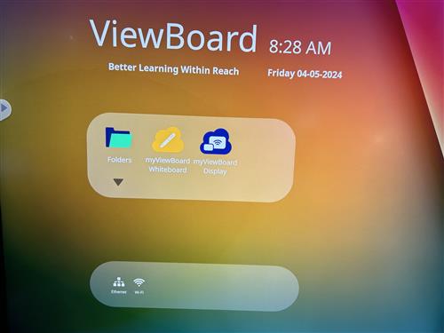 Viewboard applications (Folders, myViewBoard Whiteboard, Myviewboard Display)